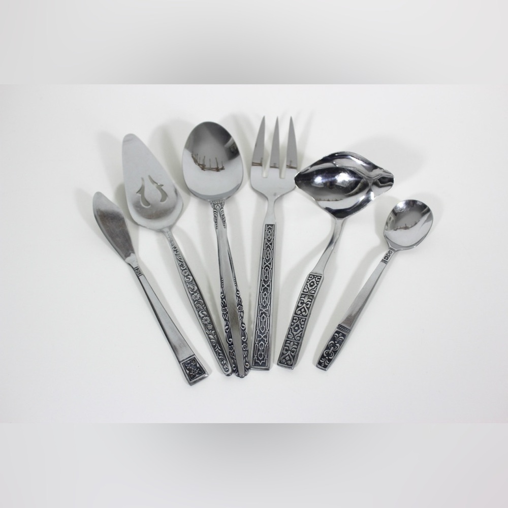 Curated Vintage Set of Six Mismatched Serving Pieces, Mid Century Modern